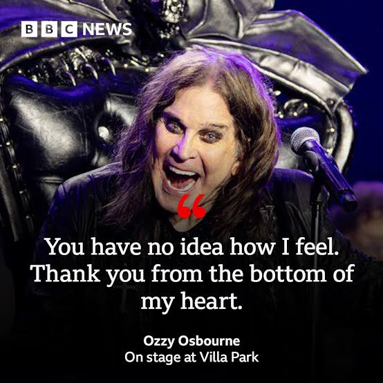 An Emotional Night for Ozzy Osbourne at Villa Park…